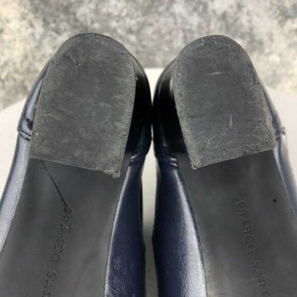 Franco Sarto Women's Size 9M Rapport Blue Faux Leather High Heel Ankle Booties - Picture 12 of 14